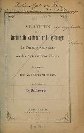 Kleine Schriften Sonderabdrucke u. dergl., 2
