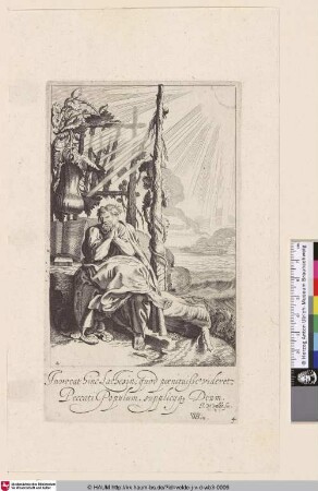 [Jonas, unter dem Kürbis sitzend; Jonah sitting under the Gourd]