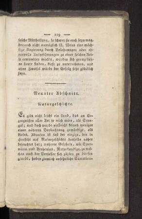 Neunter Abschnitt. Naturgeschichte.