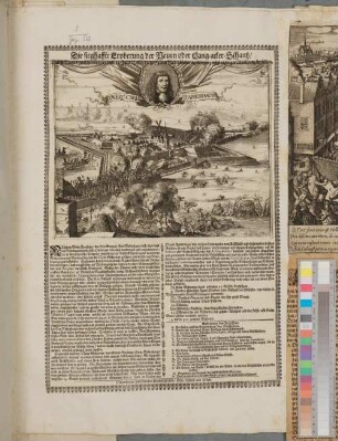 Die sieghaffte Eroberung der neuen oder Lang-acker-Schantz, welche nachts zwischen dem 21. und 22. Julii n. Styls 1673 den Niederländern gelungen : nebst richtiger Abbildung derselben