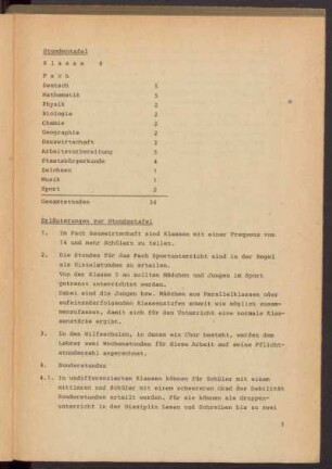 Stundentafel