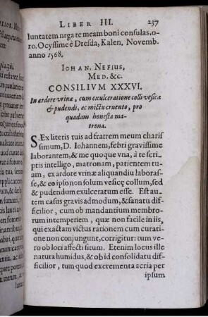 Consilium XXXVI. In ardore vrinae, cum exulceratione colli vesicae & pudendi, ac mictu cruento, pro quadam honesta matrona