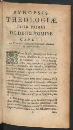 Liber Primus De Deo & Homine