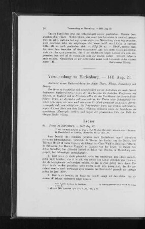 Versammlung zu Marienburg. - 1411 Aug. 23.