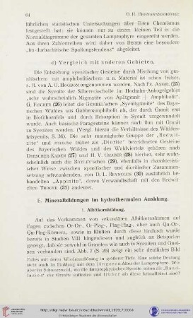 E. Mineralbildungen im hydrothermalen Ausklang