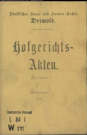 Wesemann. Otto Wilhelm, Försters Erben gegen Witwe Wesemann, ihre Stiefmuter - Erbschaft