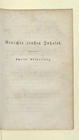 Zweite Abtheilung