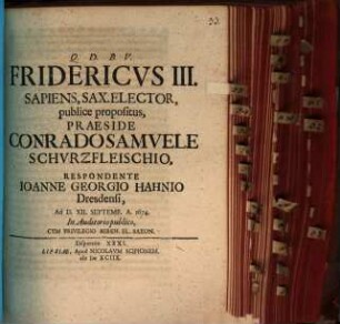 Fridericus III. Sapiens, Sax. Elector