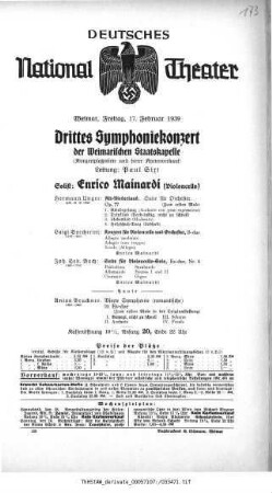 Drittes Symphoniekonzert