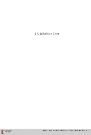 17. Jahrhundert