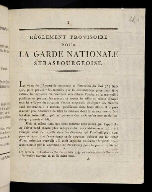 1-8, Réglement Provisoire Pour La Garde ...