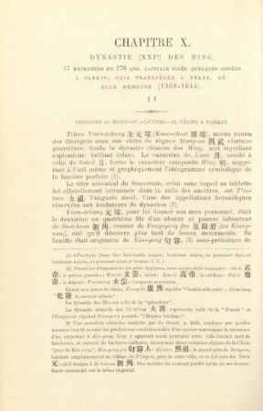 Chapitre X. Dynastie (XXIe) des Ming