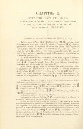 Chapitre X. Dynastie (XXIe) des Ming