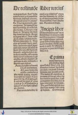 Liber III. Tractatus de restitutionibus.
