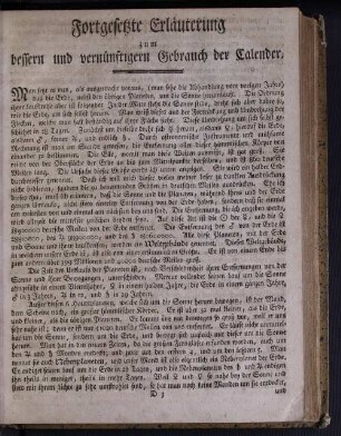 Fortgesetzte Erläuterung zum bessern und vernünftigeren Gebrauch der Calender.
