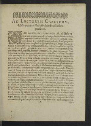 Ad lectorem candidum, .. praefatio.