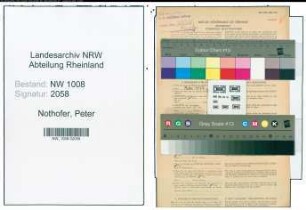 Entnazifizierung Peter Nothofer , geb. 05.04.1882 (Fuhrunternehmer)