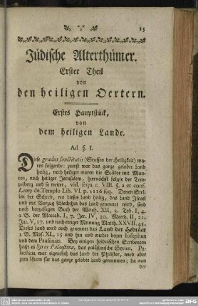 Erster Theil von den heiligen Oertern