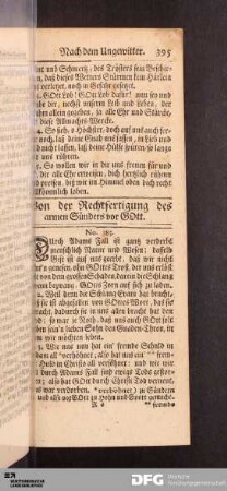 Von der Rechtfertigung des armen Sünders vor GOtt.