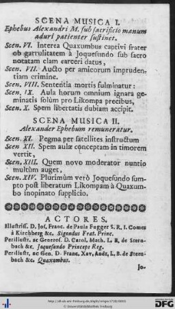 Actores; Personae Musicae.