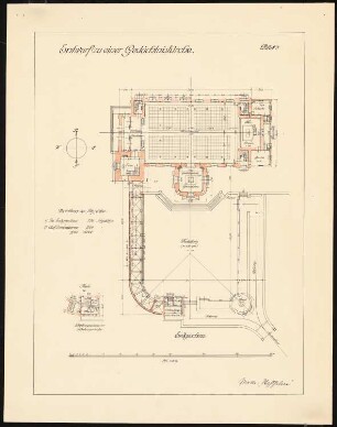 Gedächtniskirche mit Gedenkhalle Schinkelwettbewerb 1920: Grundriss EG 1:200