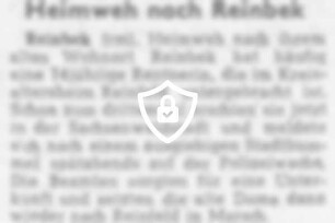 Heimweh nach Reinbek
