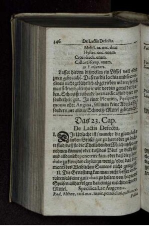Das 23. Cap. De Lactis Defectu.