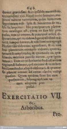 Exercitatio VII. De Arboribus.