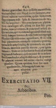 Exercitatio VII. De Arboribus.