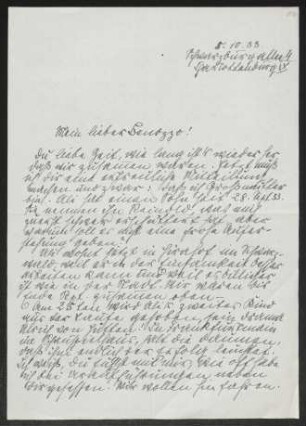 Brief von Irma Klimsch an Margarete Hauptmann