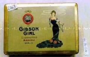 Blechdose für 50 Stück Zigaretten "GIBSON GIRL MANOLI"
