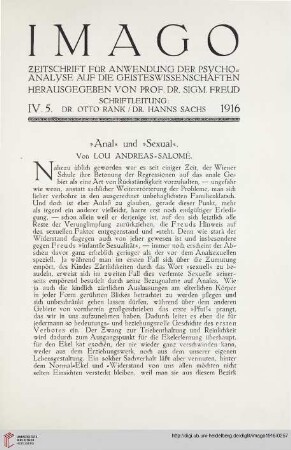 4: "Anal" und "Sexual"