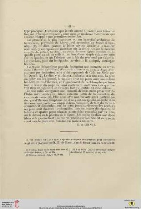 [Observations sur l'enfant criophore de la statue de bronze de Rimat et de l'autel latino-palmyrénien du musée du Capitole]