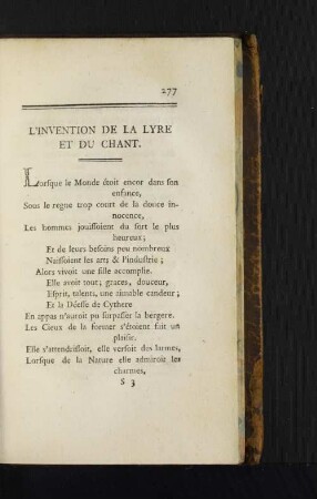 L'Invention De La Lyre Et Du Chant.