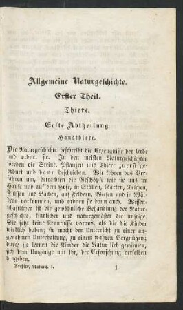 Erste Abtheilung. Hausthiere.