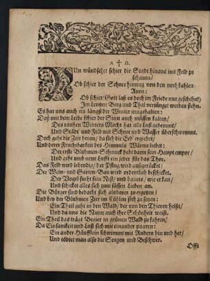 Nun wünschet schier die Stadt hinaus ins Feld zu schauen/ [...]