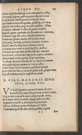 P. Virg. Maronis Aeneidos, Liber VIII.