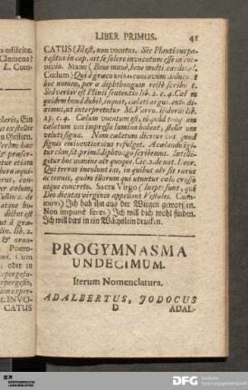 Progymnasma Undecimum. Iterum Nomenclatura.