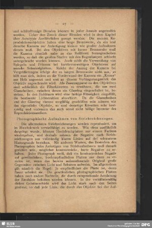 Photographische Aufnahmen von Strichzeichnungen
