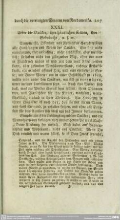 XXXI. Ueber die Quäker, ihre häuslichen Sitten, ihre Gebräuche, u.s.w.