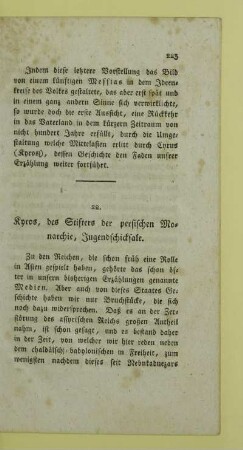 22. Kyros, des Stifters der persischen Monarchie, Jugendschicksale
