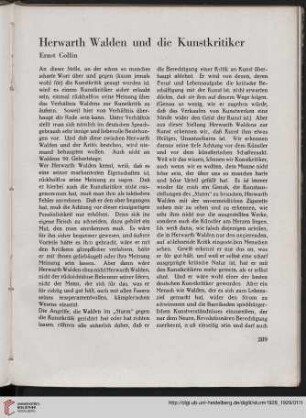 Herwarth Walden und die Kunstkritiker