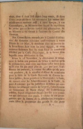 Rapport Des Commissaires De L'Assemblée Nationale Chargés de surveiller les opérations de la Caisse d'Escompte Le 30 Mai 1790