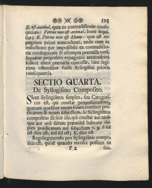Sectio Quarta. De Syllogismo Composito