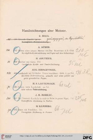 Handzeichnungen alter Meister (Nr. 686-699)
