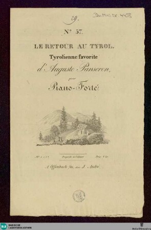 Le retour au Tyrol : tyrolienne favorite; pour Piano-Forte