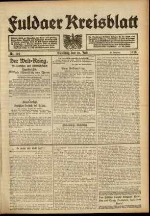 Ausgabe vom Dienstag, den 16. Juli 1918.