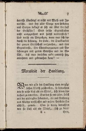 Moralität der Handlung.