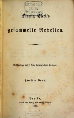 Ludwig Tieck's gesammelte Novellen. 2