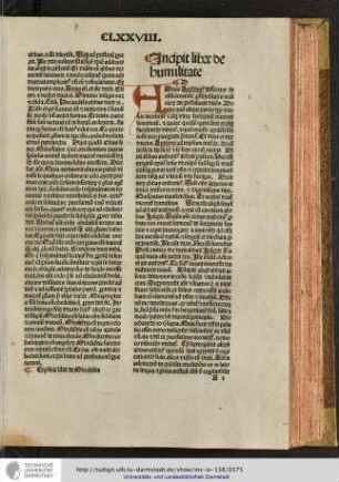 Incipit liber du humilitate.